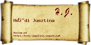 Hódi Jusztina névjegykártya
