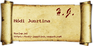 Hódi Jusztina névjegykártya